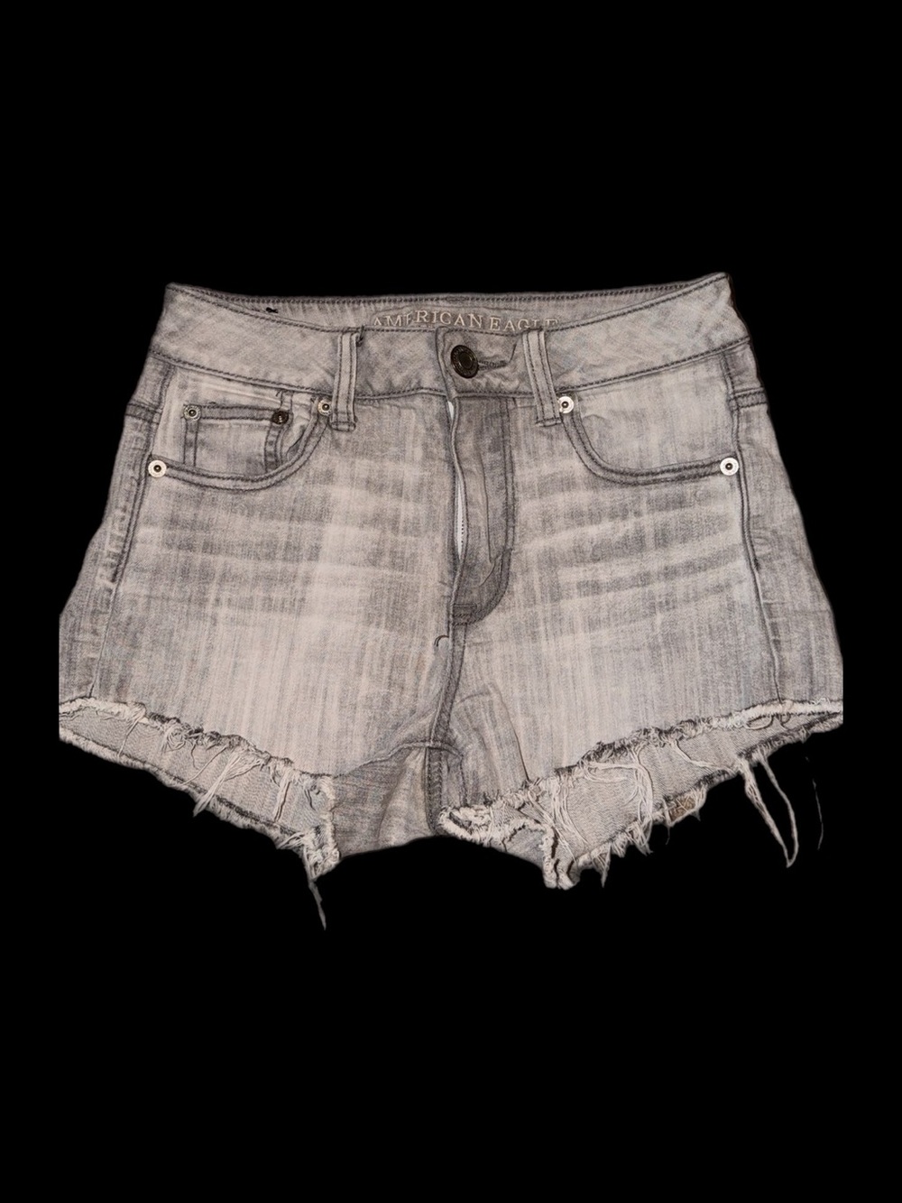 American Eagle Outfitters Light Gray Frayed Denim Shorts 🐭
